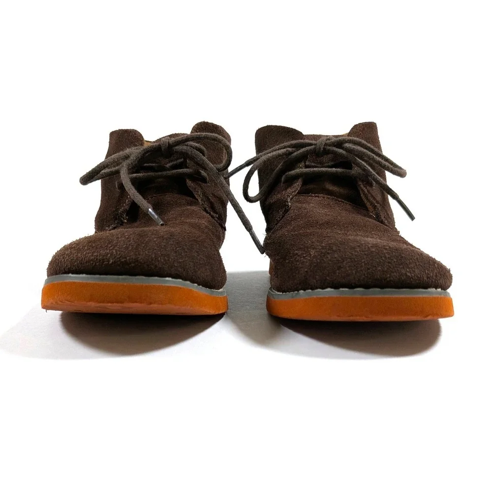 Florsheim Kids Chukka Boots Brown Suede Orange Sole Preppy Boys Size 5M